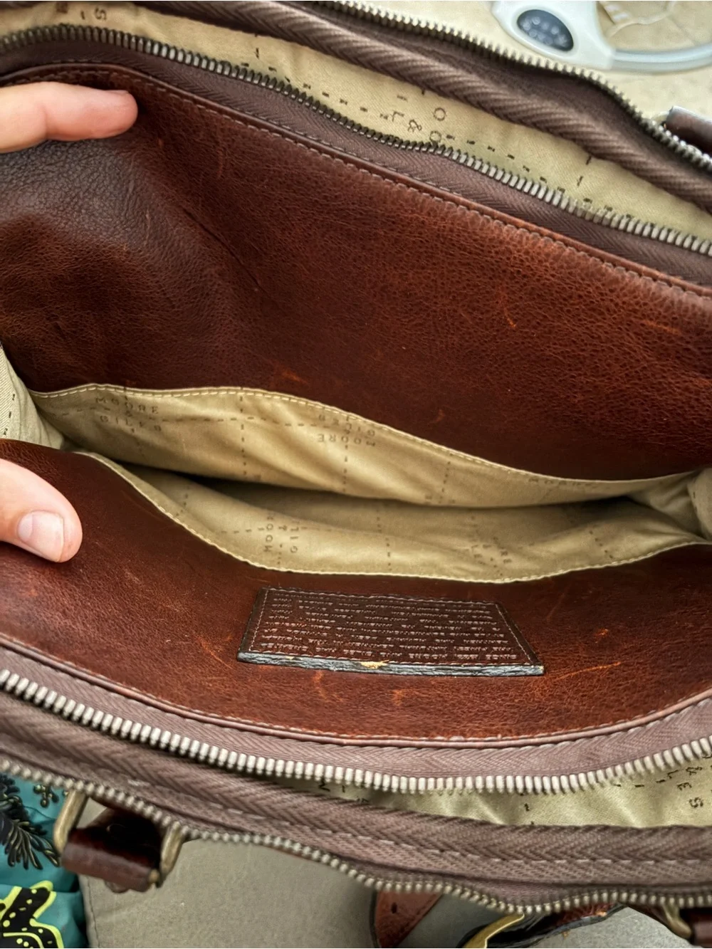 Brown leather high quality leather unisex bag
